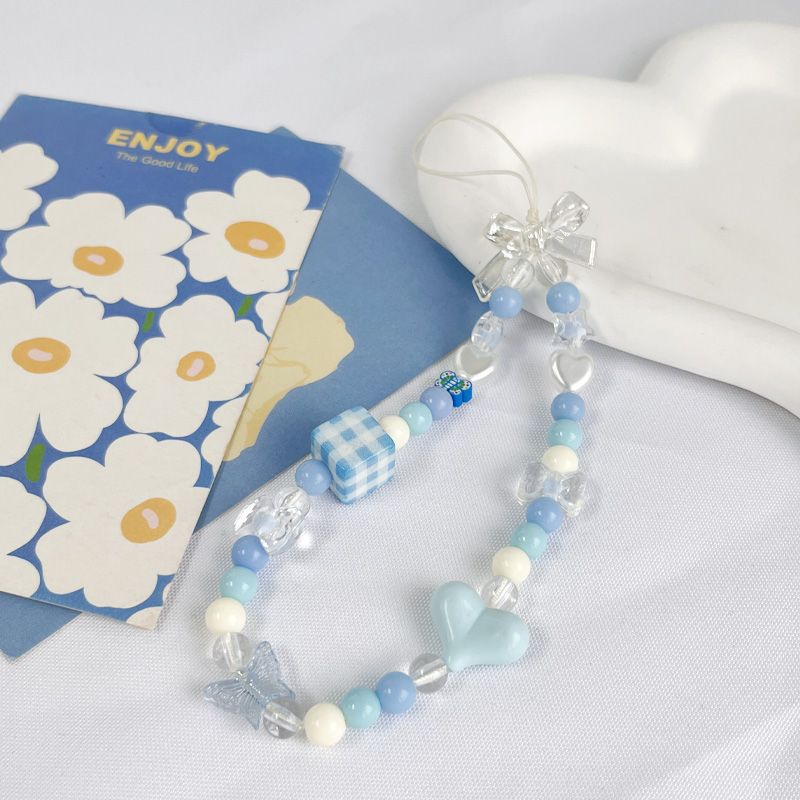 Delicate Butterfly Beaded Phone Charm Acalora