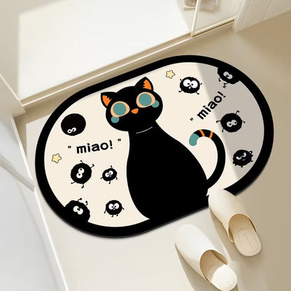 Fun Cat-Themed Bathroom Mat