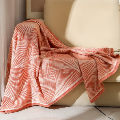 Minimalist Textured Knit Throw Blanket