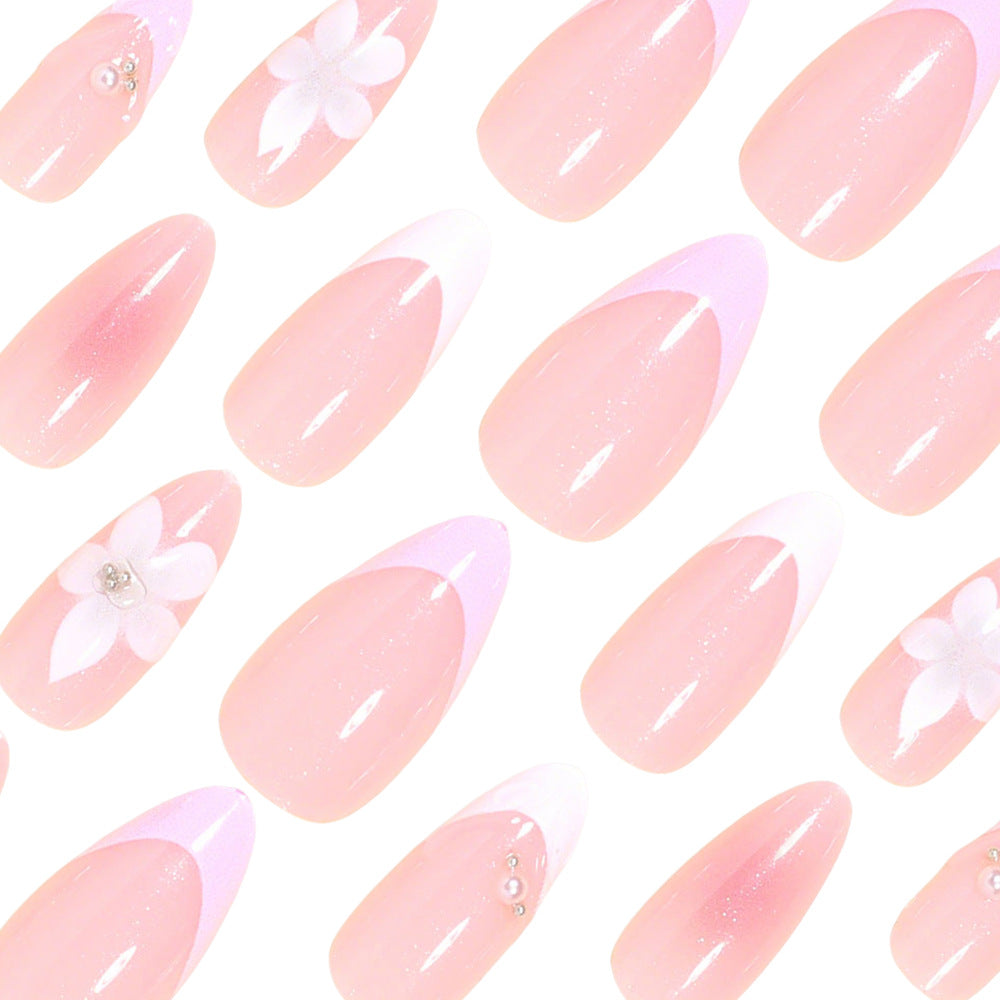 Decorative Floral Acrylic Nail Tips Acalora