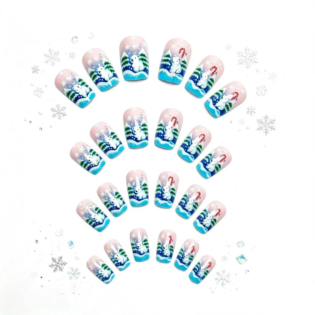 Holiday-Themed 3D Polar Bear Nail Art Acalora