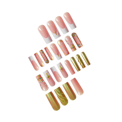 Luxury 3D Decorative Press-On Nails with Gem Accents Acalora