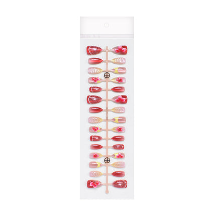 Artistic Floral Design Press-On Nail Set Acalora