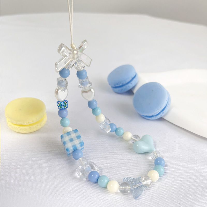Delicate Butterfly Beaded Phone Charm Acalora