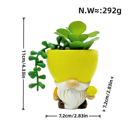 Original flower pot figure with gnome motif Acalora