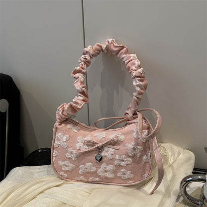 Elegant Floral Embellished Shoulder Bag Acalora