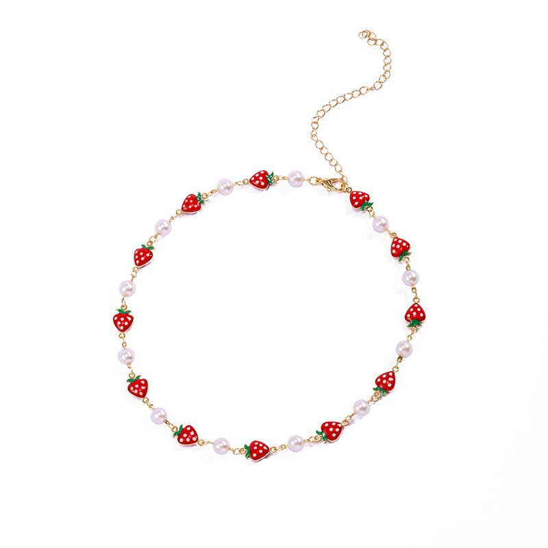 Strawberry Charm Necklace Acalora