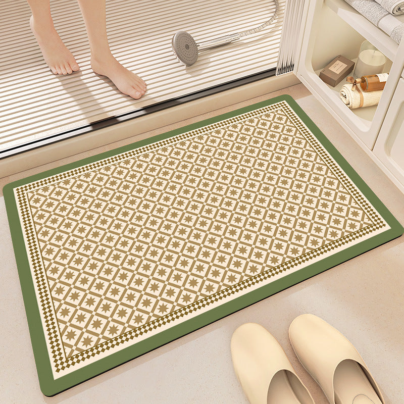 Vintage Floral Pattern Bath Mat Acalora