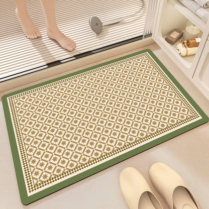 Vintage Floral Pattern Bath Mat Acalora