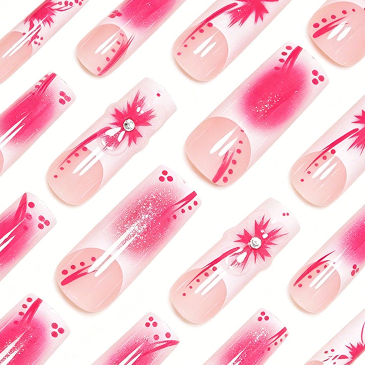 Artistic Floral Stiletto Nail Art Set Acalora