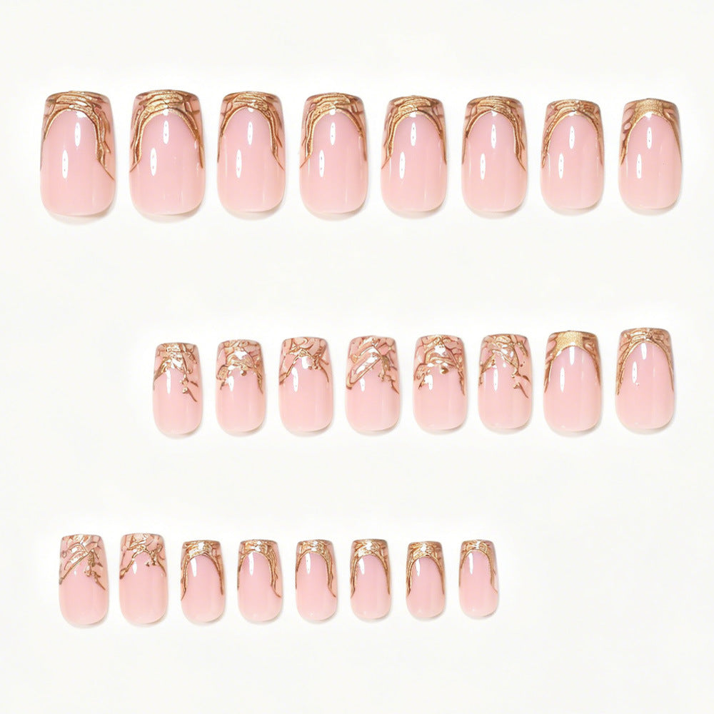 Elegant Marble Tip Acrylic Nail Set Acalora