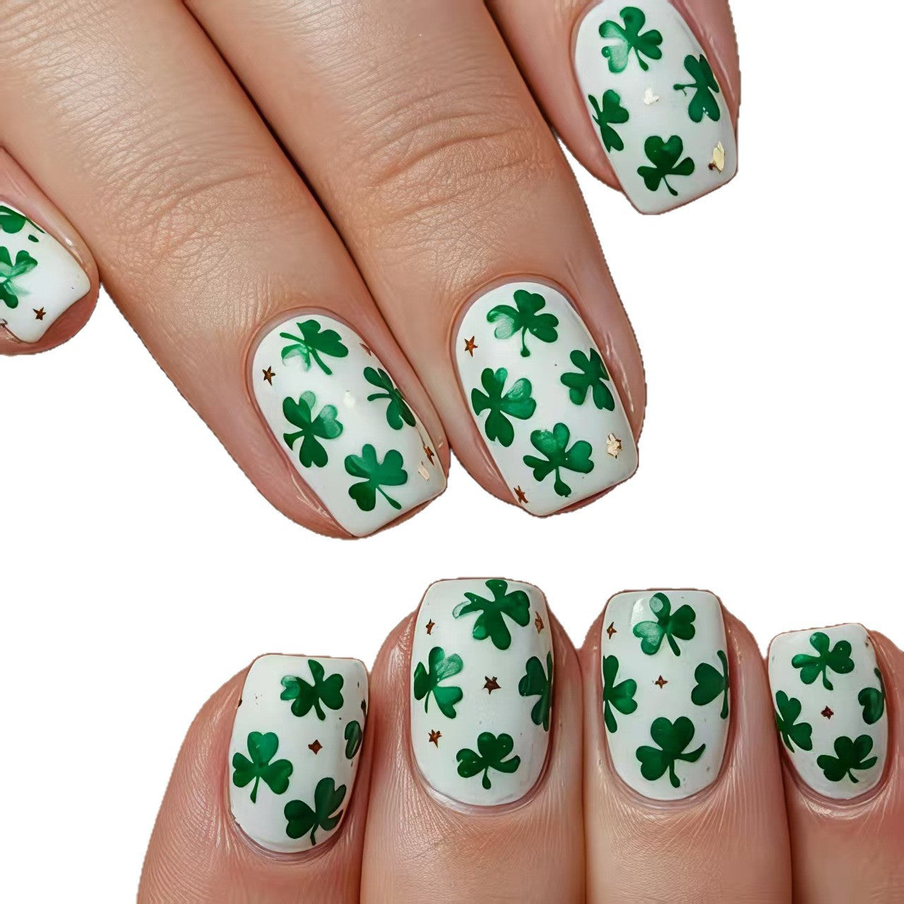 St. Patrick's Day Shamrock Nail Art Acalora