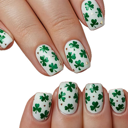 St. Patrick's Day Shamrock Nail Art Acalora