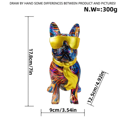 Colorful Bulldog Decoration Figure made of Resin Acalora