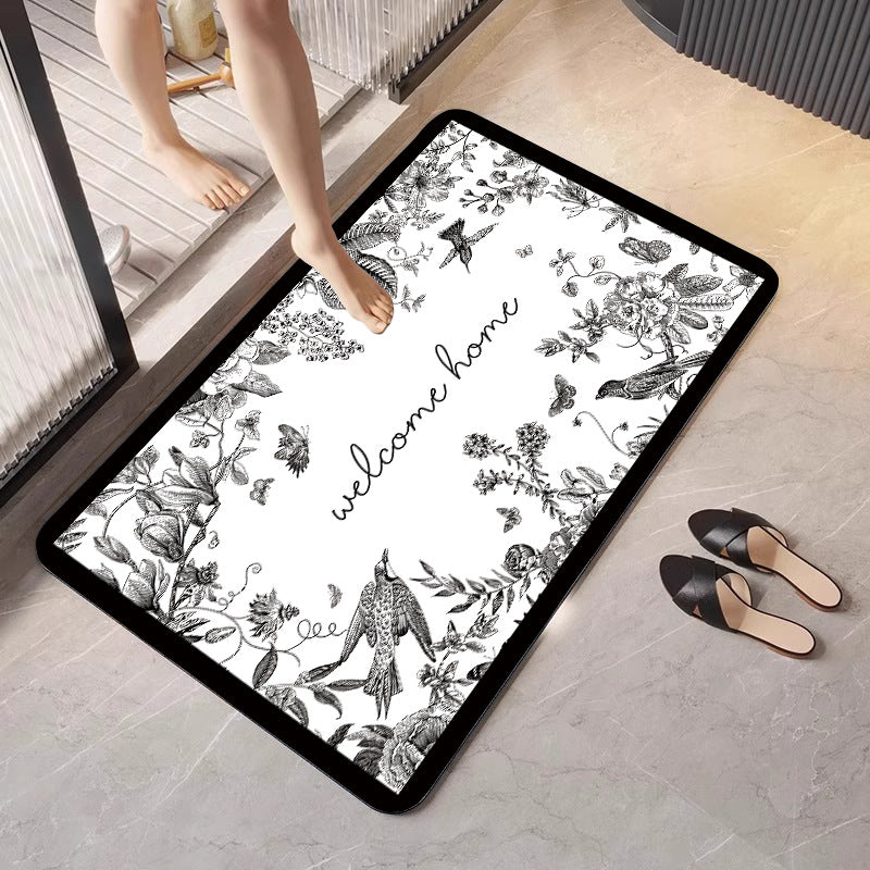 Floral Art Bathroom Mat Acalora