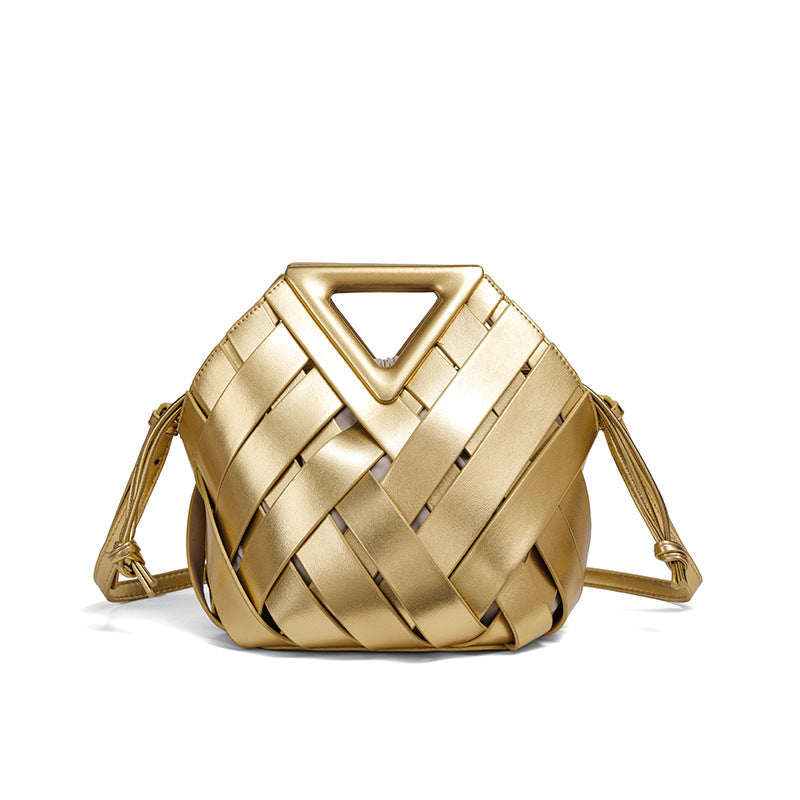 Handcrafted Woven Leather Shoulder Bag Acalora