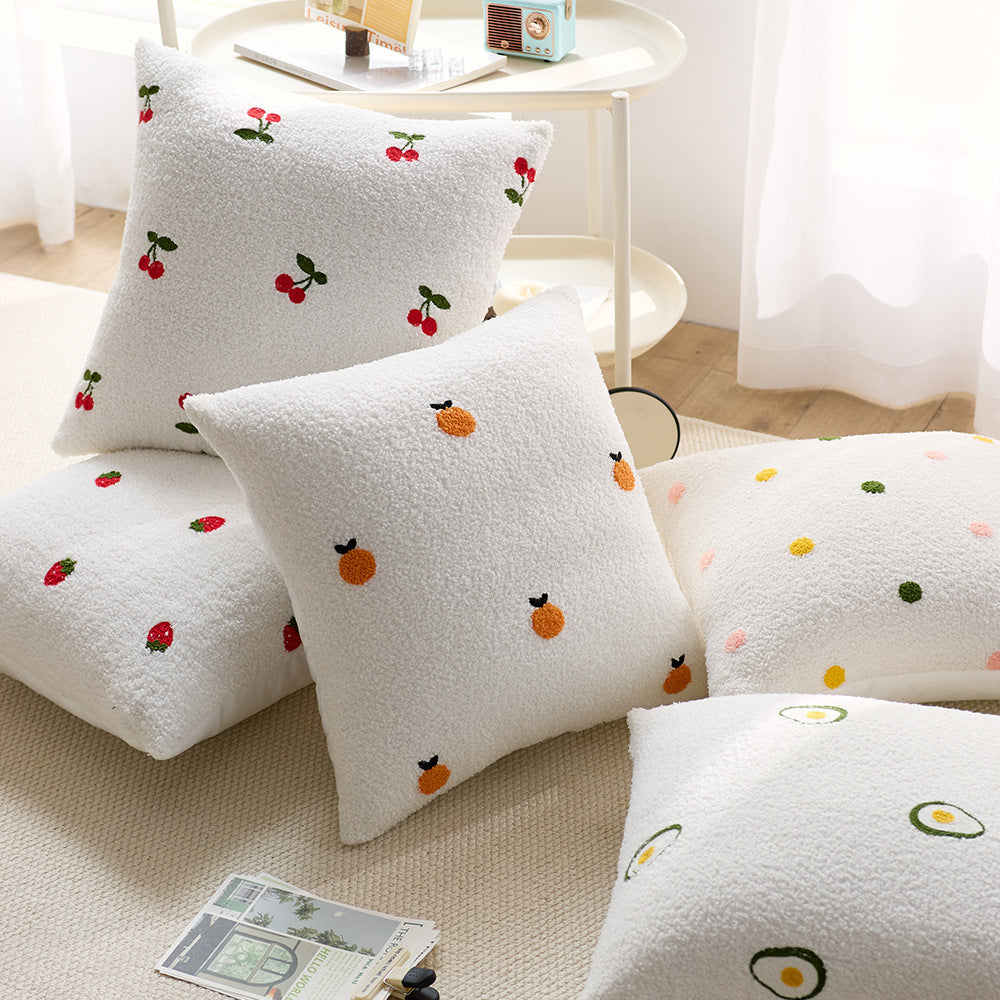 Decorative Strawberry Pattern Throw Pillow