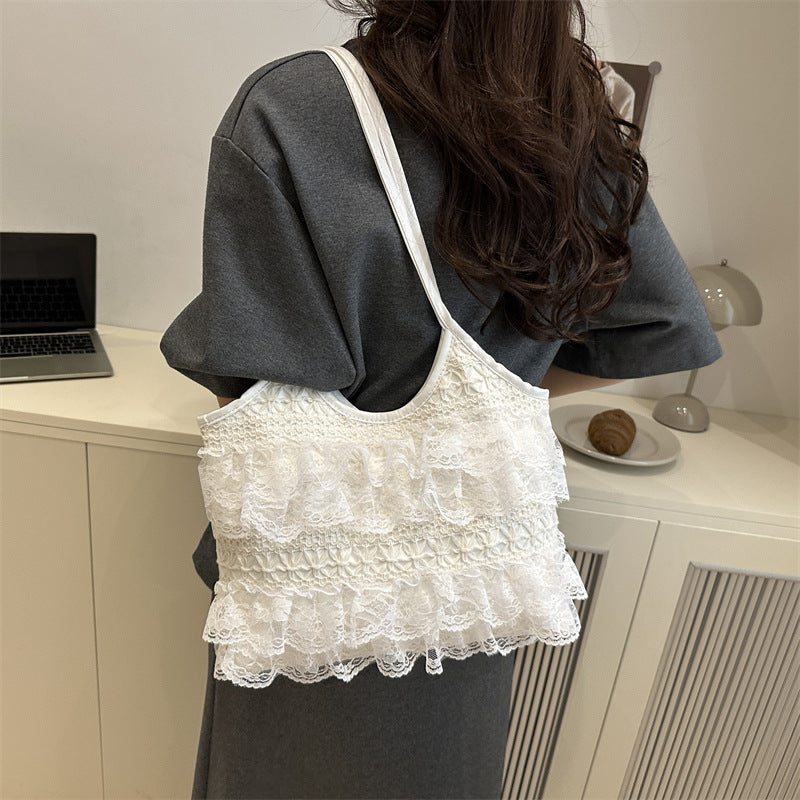 Ruffled Lace Crop Top Acalora
