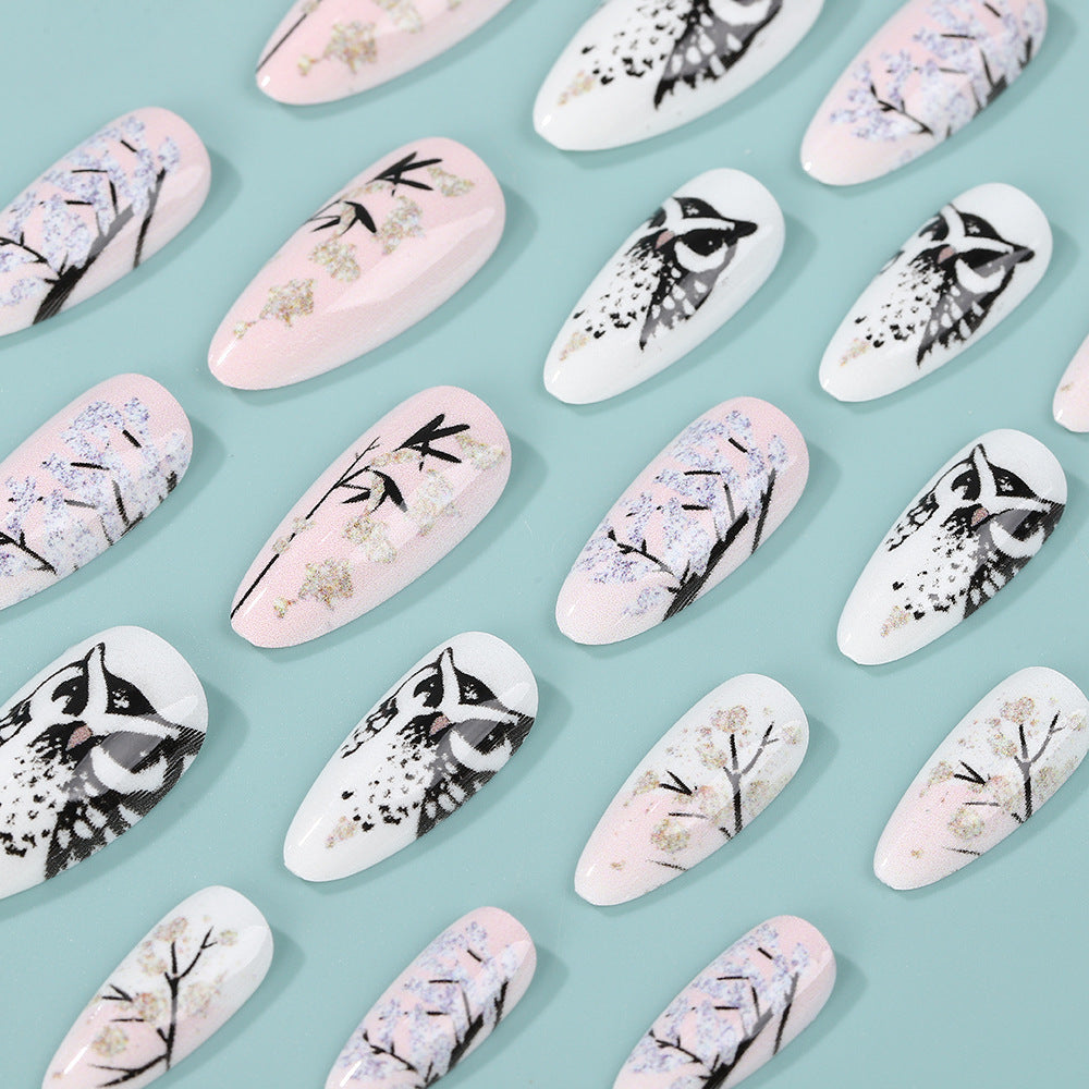 Creative art nails in elegant owl design Acalora