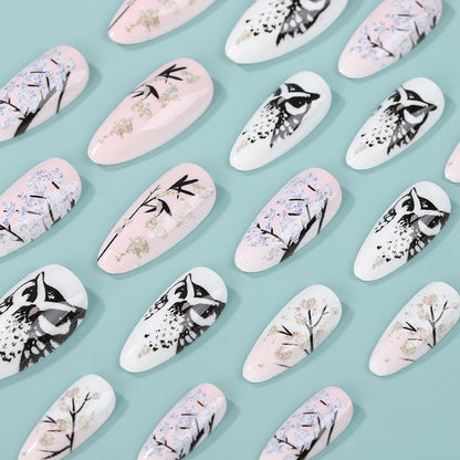 Creative art nails in elegant owl design Acalora