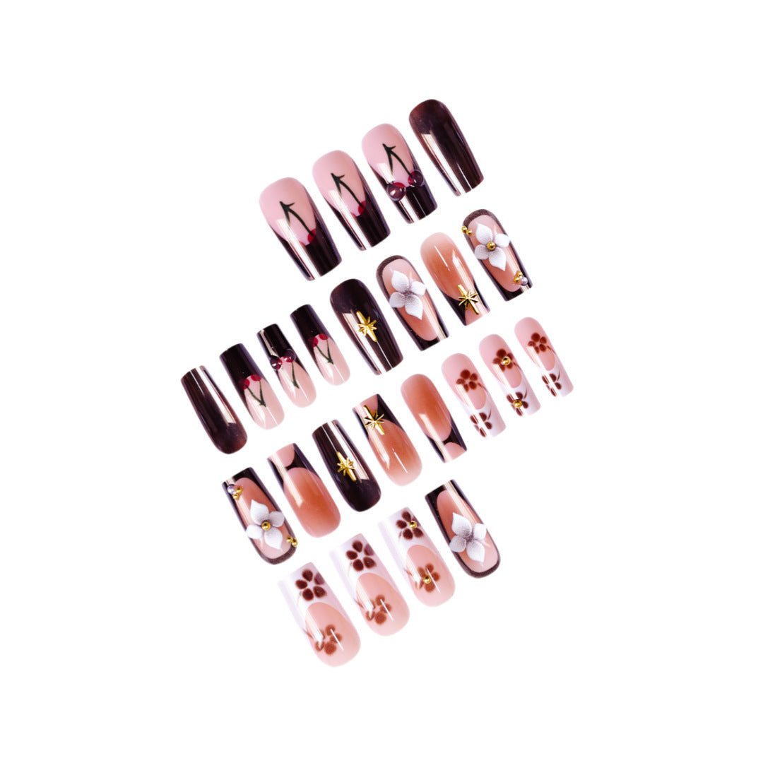 Artistic Long Press-On Nail Art Acalora