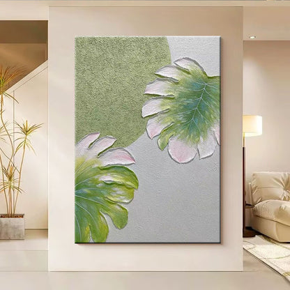 Textured Flora-Themed Canvas Art