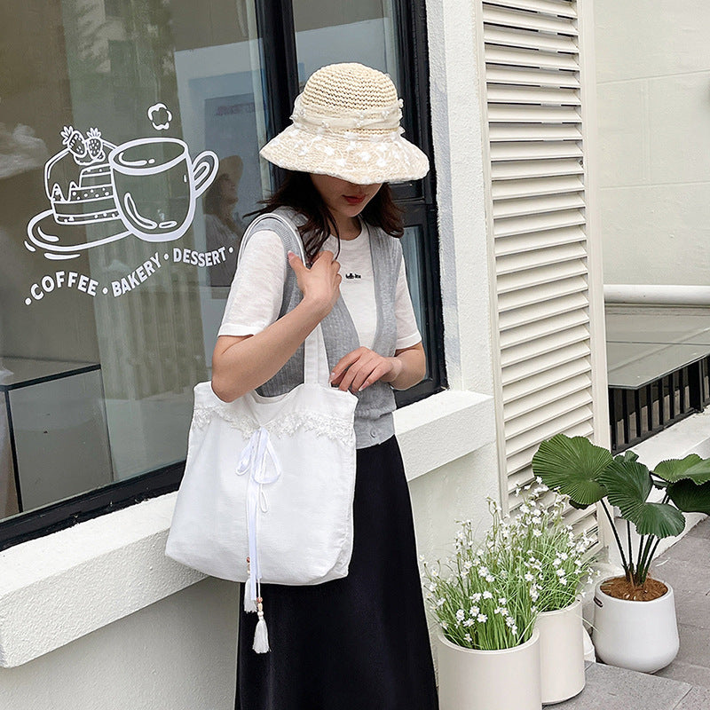 Chic Embroidered Shoulder Tote Bag Acalora
