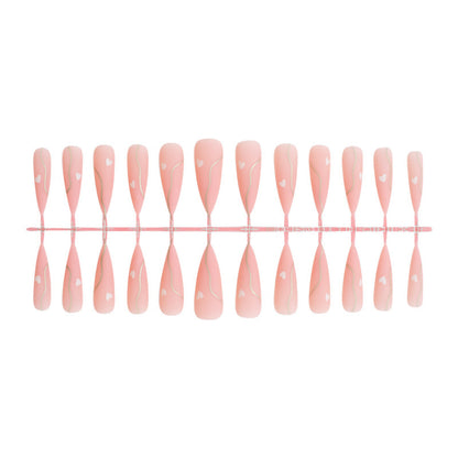 Elegant Heart Accent Press-On Nails Acalora