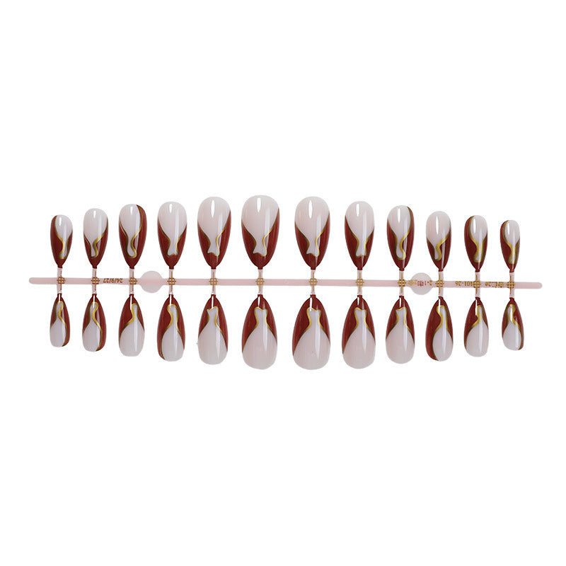 Artistic Nail Art Set with Elegant Swirl Design Acalora