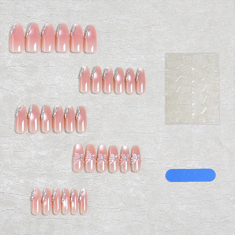 Acrylic nail set with elegant ombre design and sparkling accents Acalora