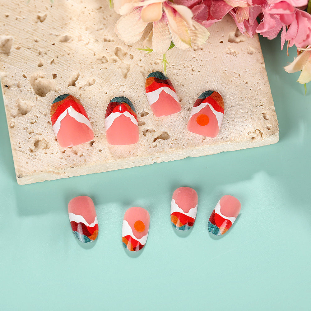 Artistic Nail Tips with Modern Gradient Color Acalora