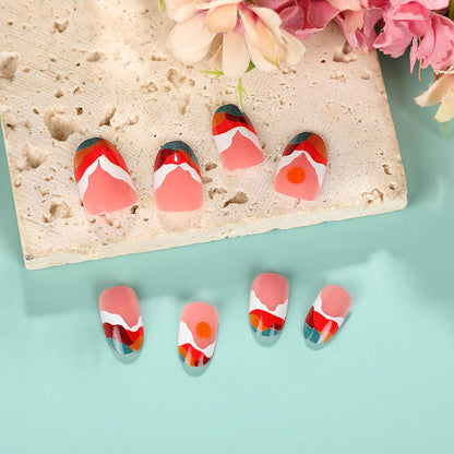 Artistic Nail Tips with Modern Gradient Color Acalora