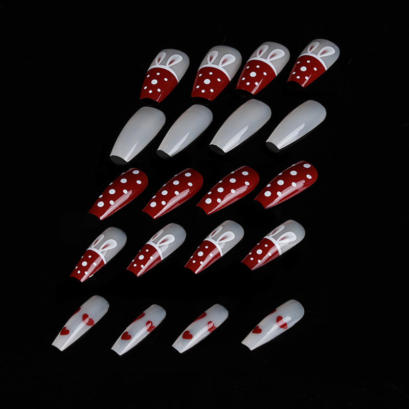 Playful Bunny-Themed Press-On Nail Art Acalora