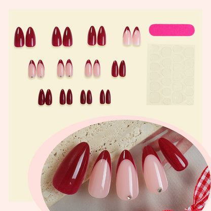Premium Nail Art Press-On Set with Classic French Tip and Glitter Accents Acalora