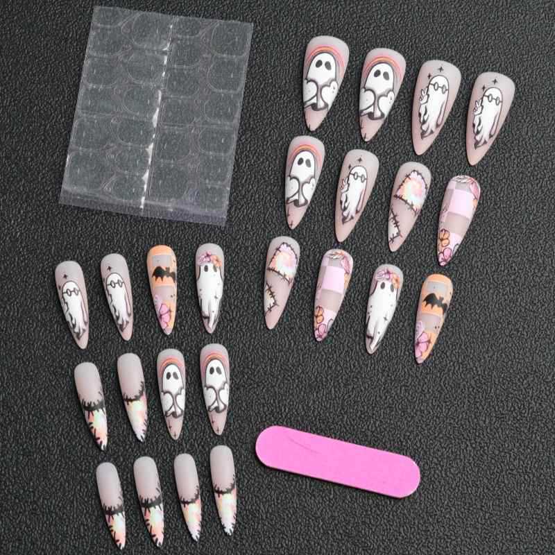Artistic Halloween-Themed Nail Set Acalora