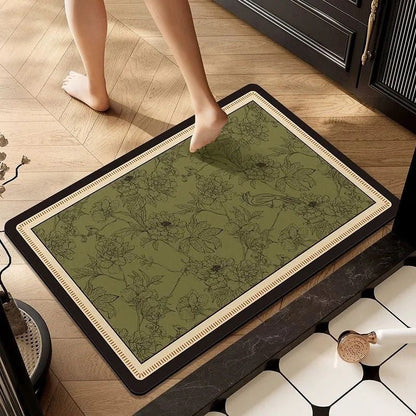 Luxurious Floral Memory Foam Bath Mat