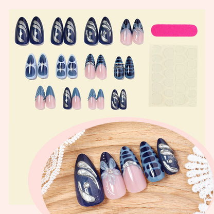 Luxurious Artistic Full Cover Press-On Nails Acalora