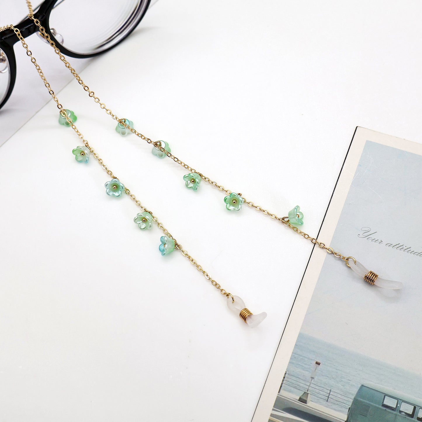 Floral Embellished Eyewear Chain Acalora