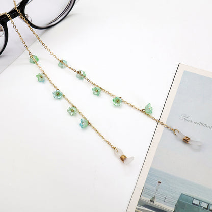 Floral Embellished Eyewear Chain Acalora