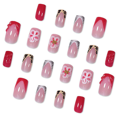Decorative Press-On Nail Art with Floral Designs Acalora