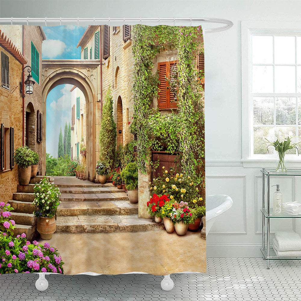 Floral Lane-Inspired Shower Curtain