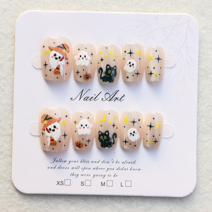 Halloween-Themed Press-On Nail Art Set Acalora