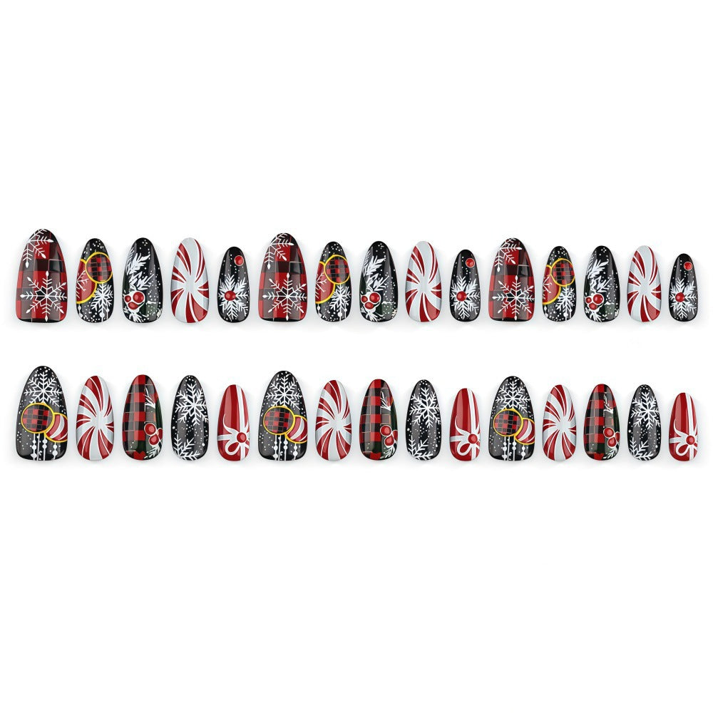 Artificial nails in festive Christmas design Acalora