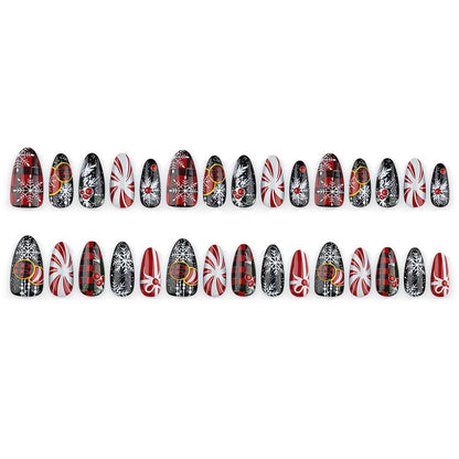 Artificial nails in festive Christmas design Acalora