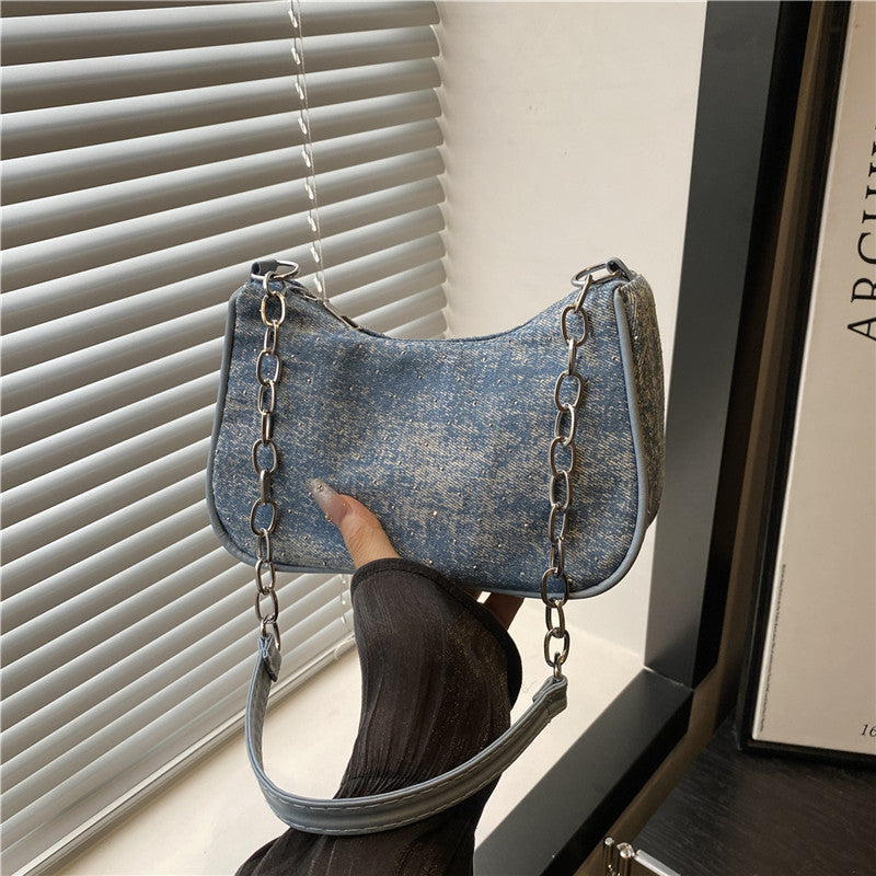 Vintage-Inspired Denim Hobo Bag Acalora