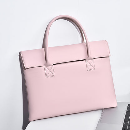 Elegant Structured Leather Office Tote Bag Acalora