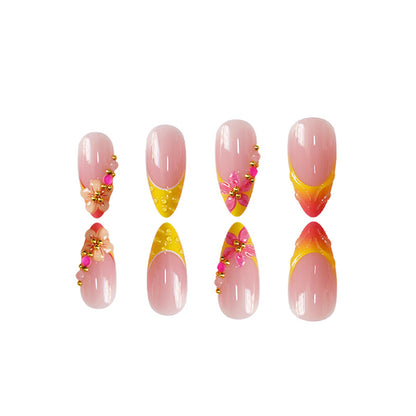 3D Floral Accent Press-On Nail Art Set Acalora