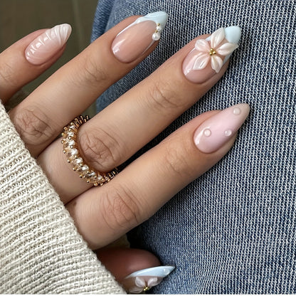 Artistic Floral Nail Enhancements Acalora