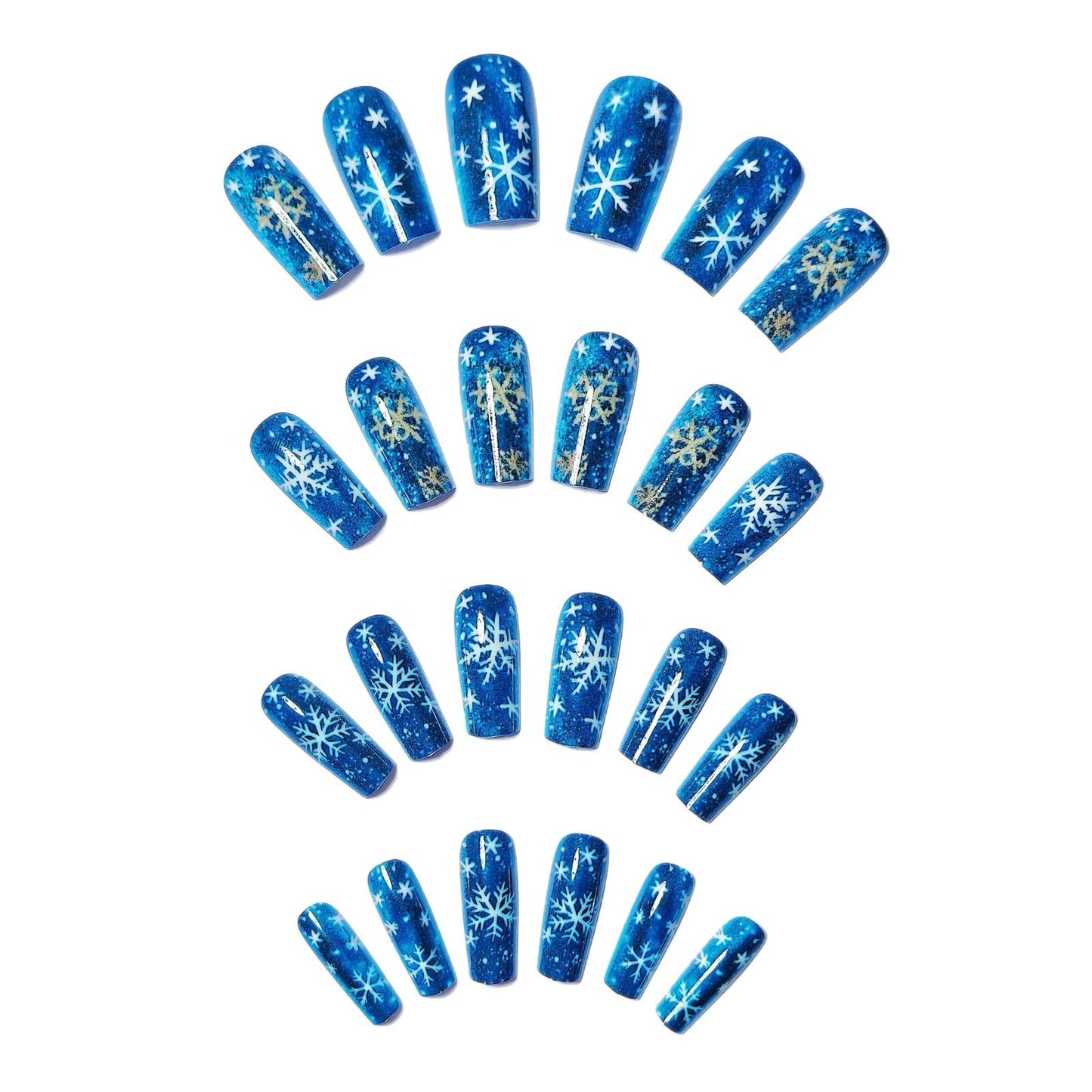 Festive Winter-Themed Glitter Nail Art Acalora