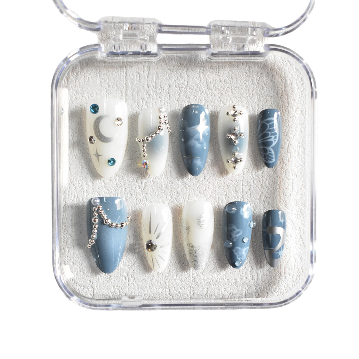 Celestial Design Press-On Nails with Gem Accents Acalora